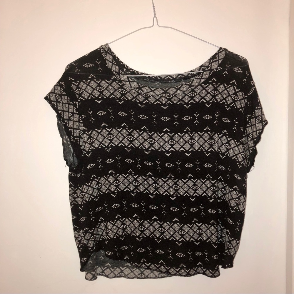 Black Tribal Print T-Shirt